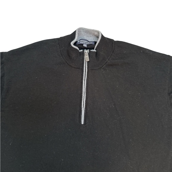 Merino Wool, Men’s Hart Schaffner Marx, size 4X Black & Gray 1/4 zip Sweater big - Picture 5 of 11